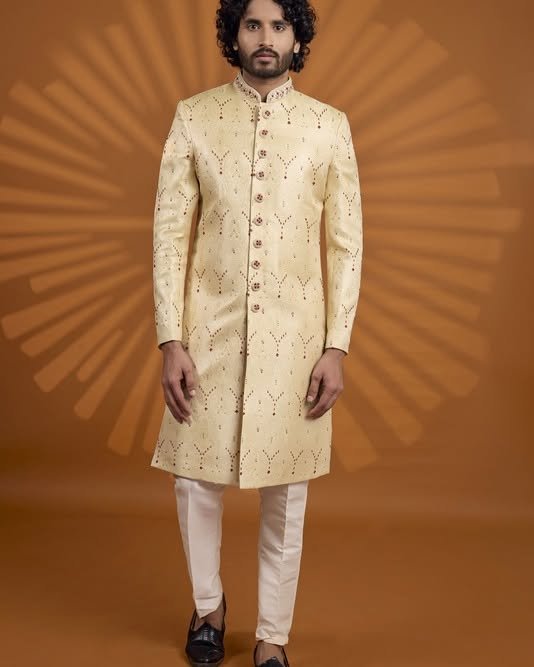 Ivory Designer Sherwani Timeless Elegance for the Modern Groom